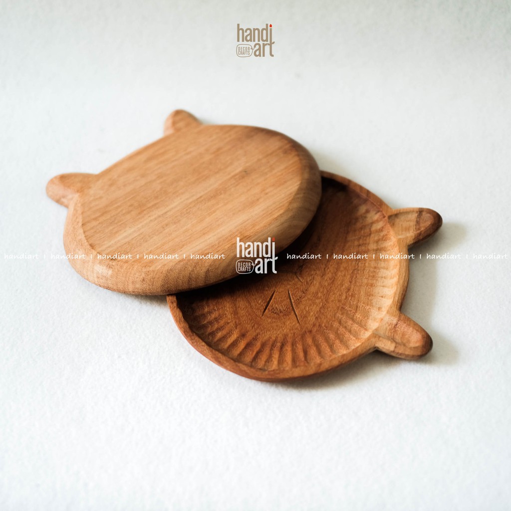 Khay gỗ hình mặt con mèo