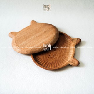Khay gỗ hình mặt con mèo