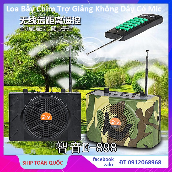 Loa Bẫy Chim, Kiêm Máy Trợ Giảng - Bắt Đài FM - Nghe Nhạc USB  Có Điều Khiển Bảo Hành 6 Tháng