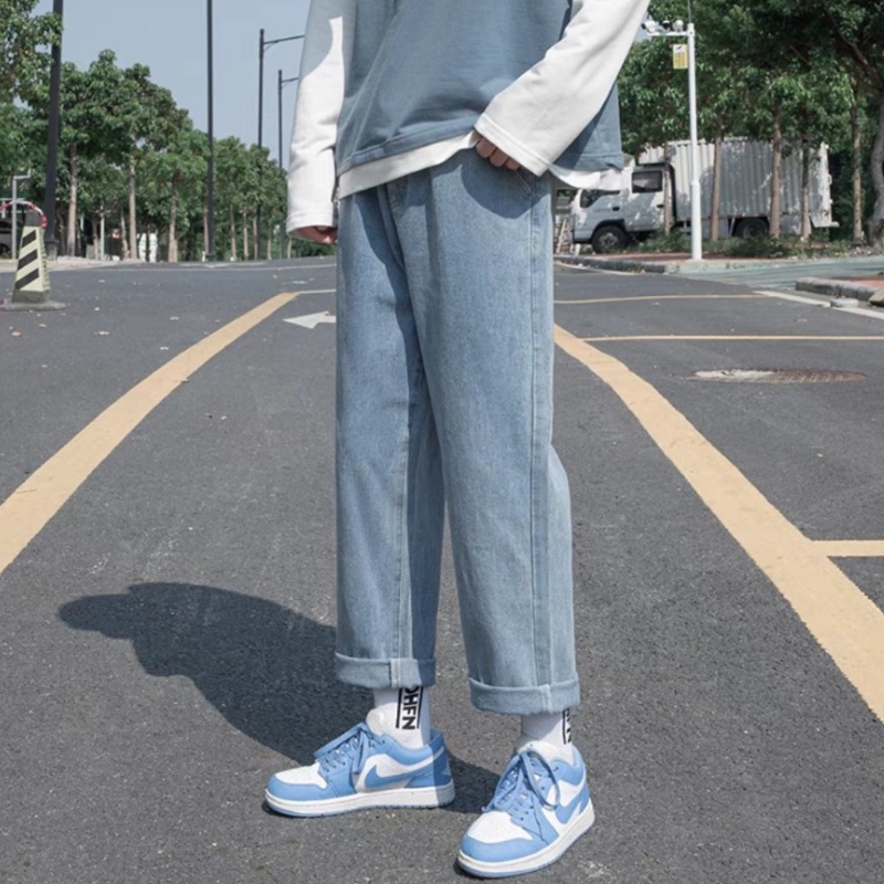 Quần Jean Nam Baggy ống suông, rộng xanh sky, xanh sáng hottrend hàn quốc 2021-Trend Clothing! | BigBuy360 - bigbuy360.vn