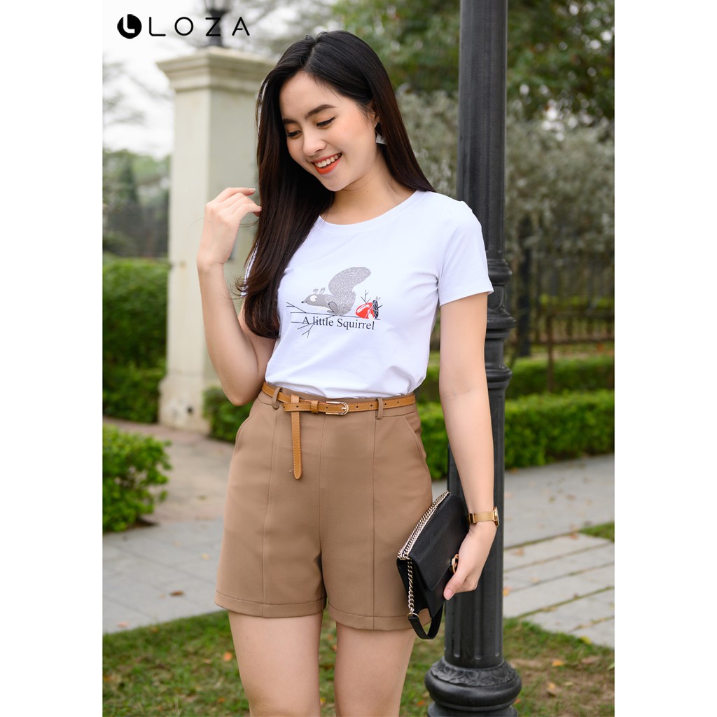 [Mã FASHIONMALLT4 giảm 15% đơn 150k] Quần short nữ LOZA cạp liền - LQ03105