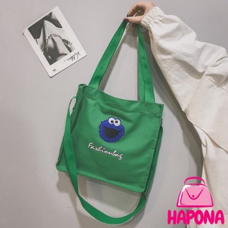Túi tote túi vải đeo chéo họa tiết hoạt hình style ulzzang Hàn Quốc