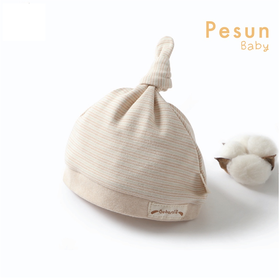 Nón Sơ Sinh 0-6 Tháng Tuổi Làm Từ 100% vải Cotton Tự Nhiên An Toàn Cho Bé