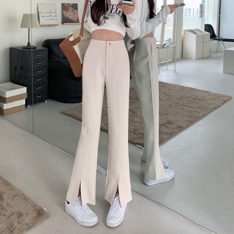 QADCOL Quần Dài Lưng Cao Màu Sắc Thanh Lịch Cho Nữ