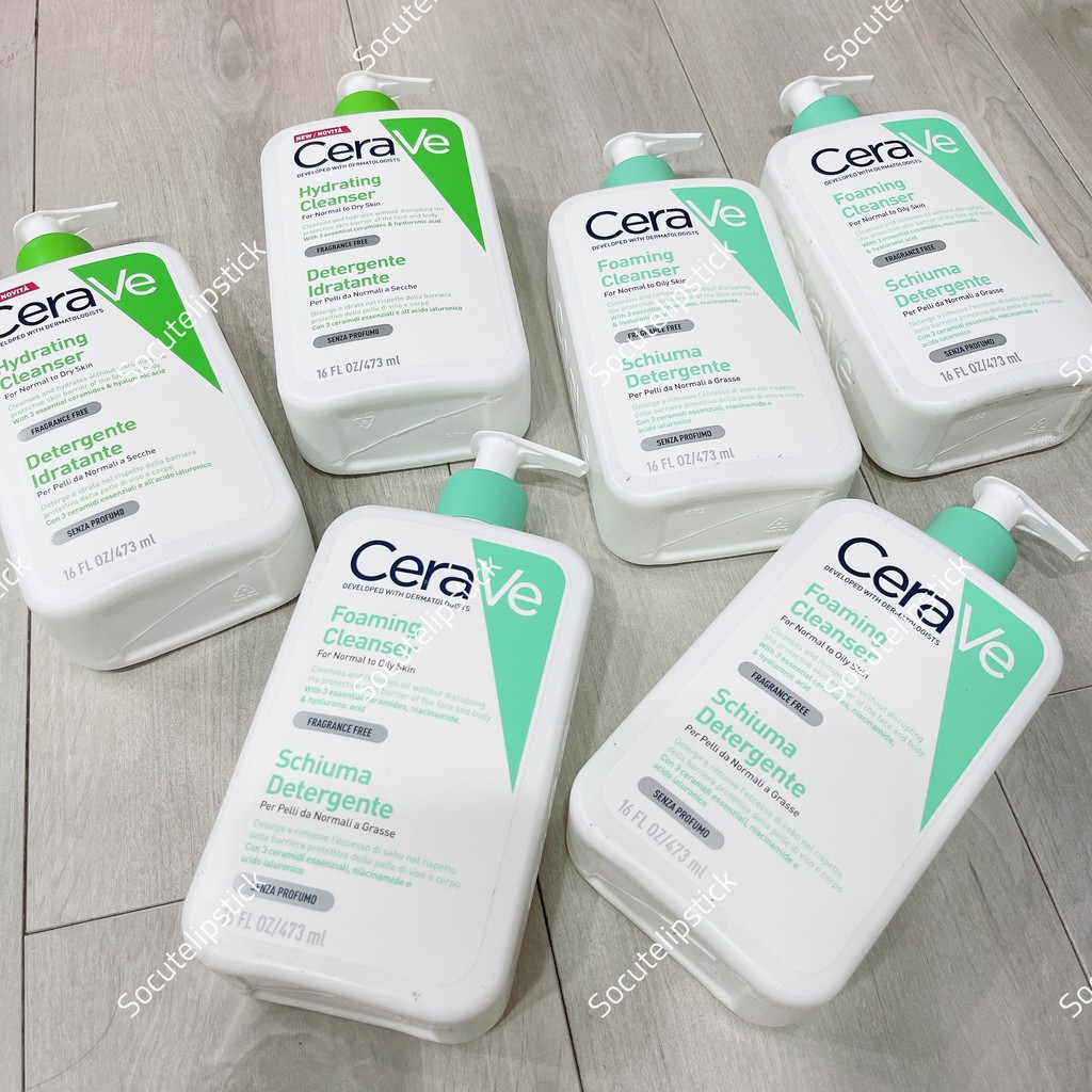 Sữa Rửa Mặt Da Thường Đến Da Dầu CeraVe Foaming Facial Cleanser 355ml - 473ml