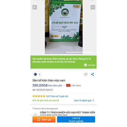 [TĂNG CÂN CHÍNH HÃNG] Sâm Bổ Kiện Thảo Mộc Nam - Shop Việt Organic