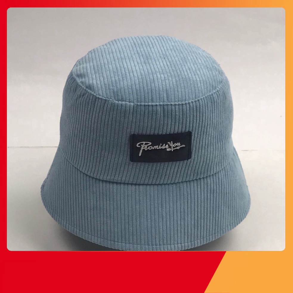 Mũ bucket vành cụp thêu PromissYou Nón tai bèo chất nhung tăm cao cấp thời trang form unisex nam nữ B09 MN