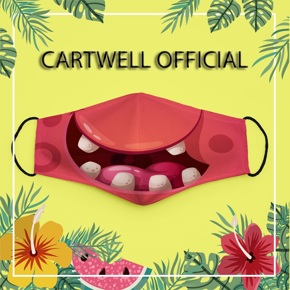 Khẩu trang đáng yêu cho bé dễ thương trẻ em vui nhộn cute Hình Vẽ DRAWN CARTWELL dễ thở ngăn bụi mịn không đau tai phòng