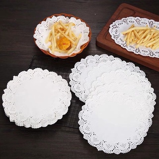 Set 160 tờ giấy thấm dầu mỡ thực phẩm, giấy thấm đồ chiên hình tròn kèm hoa văn