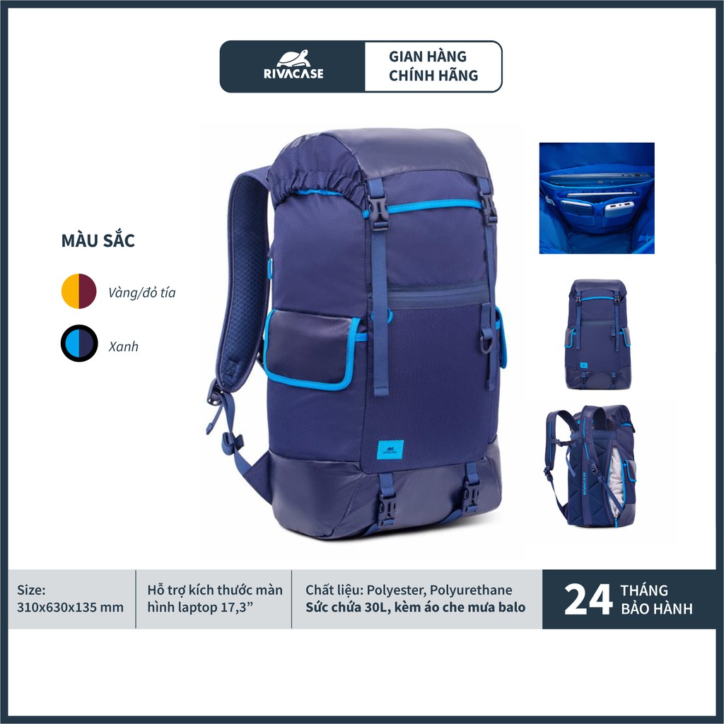 Balo Sức Chứa 30L Rivacase 5361 17.3 Inch - Hàng Chính Hãng