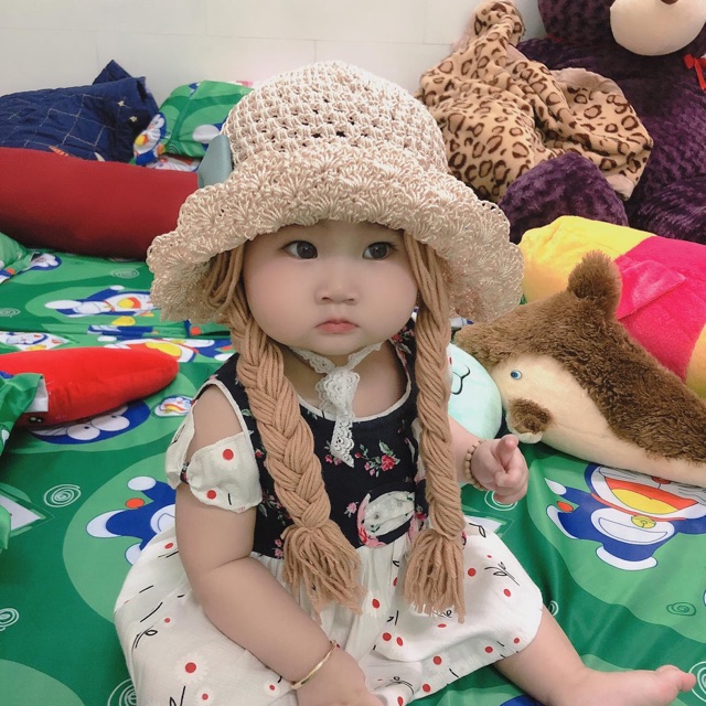 Mũ tóc giả cho bé gái