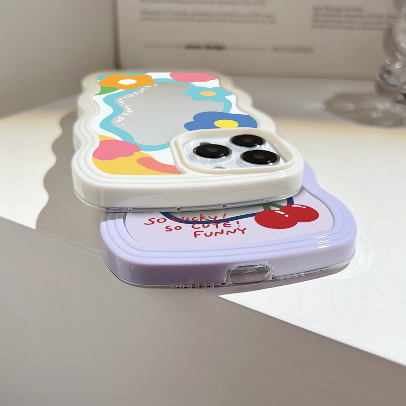 SUNTAIHO Ốp lưng iphone Ốp điện thoại dẻo họa tiết hoa/ cherry Hàn Quốc thích hợp cho iPhone 11 Pro 13 12 Pro Max X XS Max XR 7 8 Plus