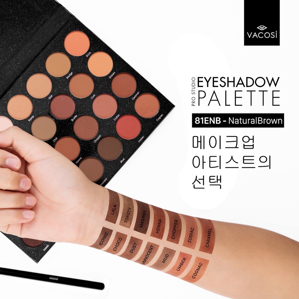 [Mua 2 Giảm 40%] BẢNG MÀU MẮT CHUYÊN NGHIỆP NATURAL BROWN -  VACOSI EYESHADOW PALETTE 81ENB 28 Ô | BigBuy360 - bigbuy360.vn