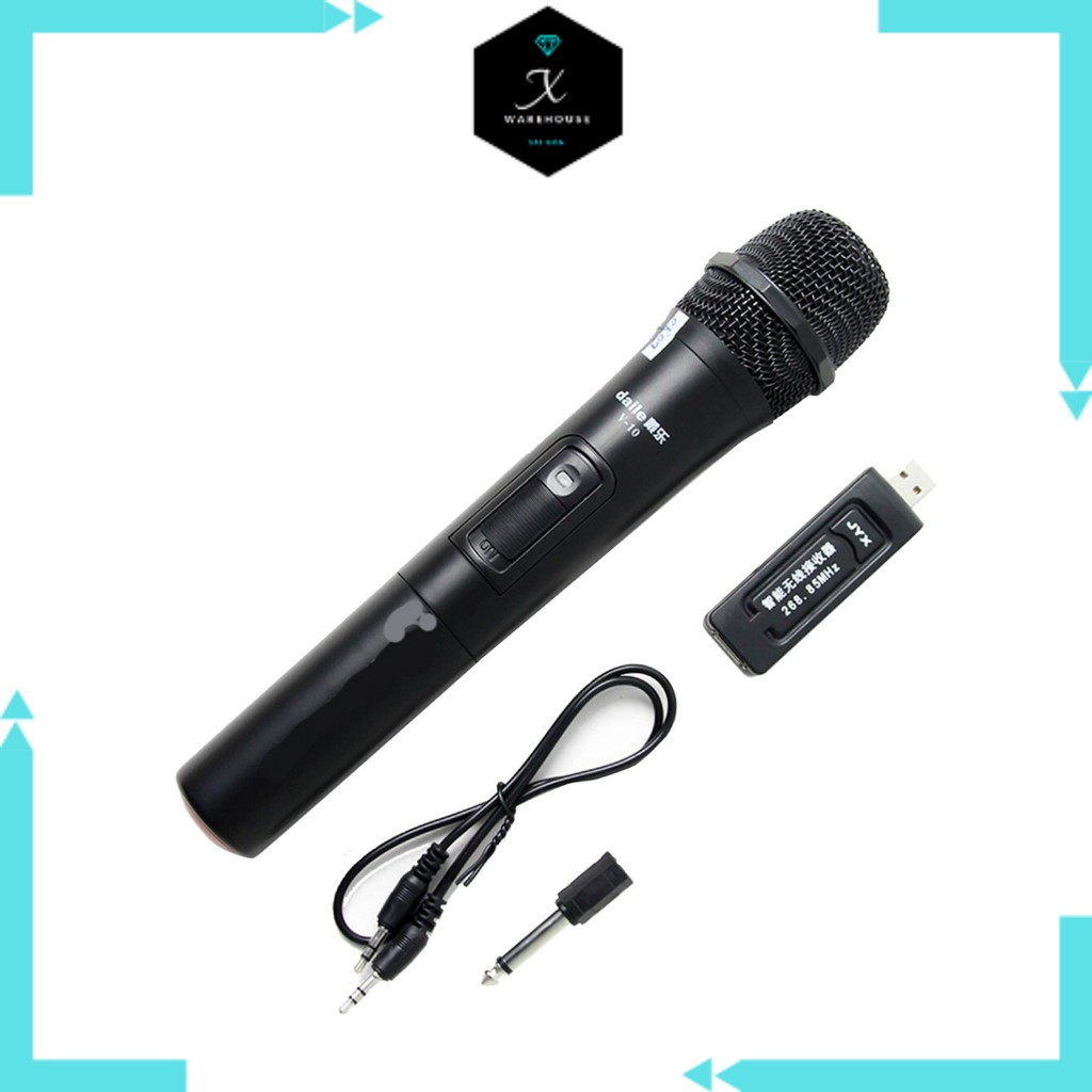 [Mã ELHACE giảm 4% đơn 300K] Micro karaoke không dây Daile V10 chính hãng dùng cho amply, loa thùng, tivi,...