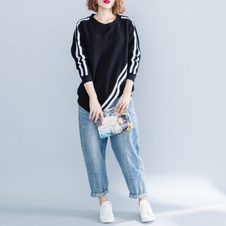 [ORDER] Áo nỉ nữ bigsize vạt chéo cá tính (màu đen)