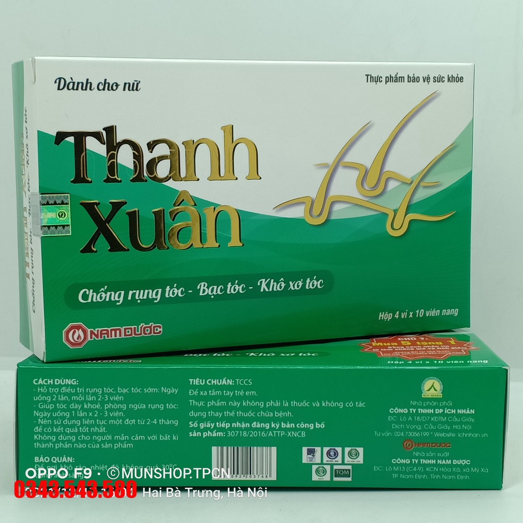 Viên uống Thanh Xuân - Chống rụng tóc, bạc tóc, khô xơ tóc