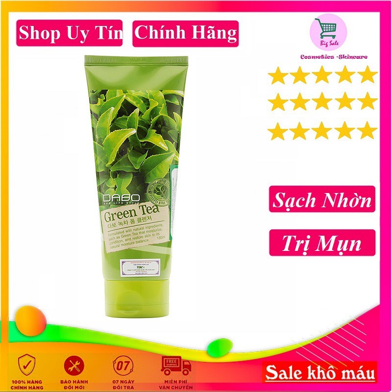 Sữa rửa mặt trà xanh Dabo green tea foam cleanser 180m/ Hộp