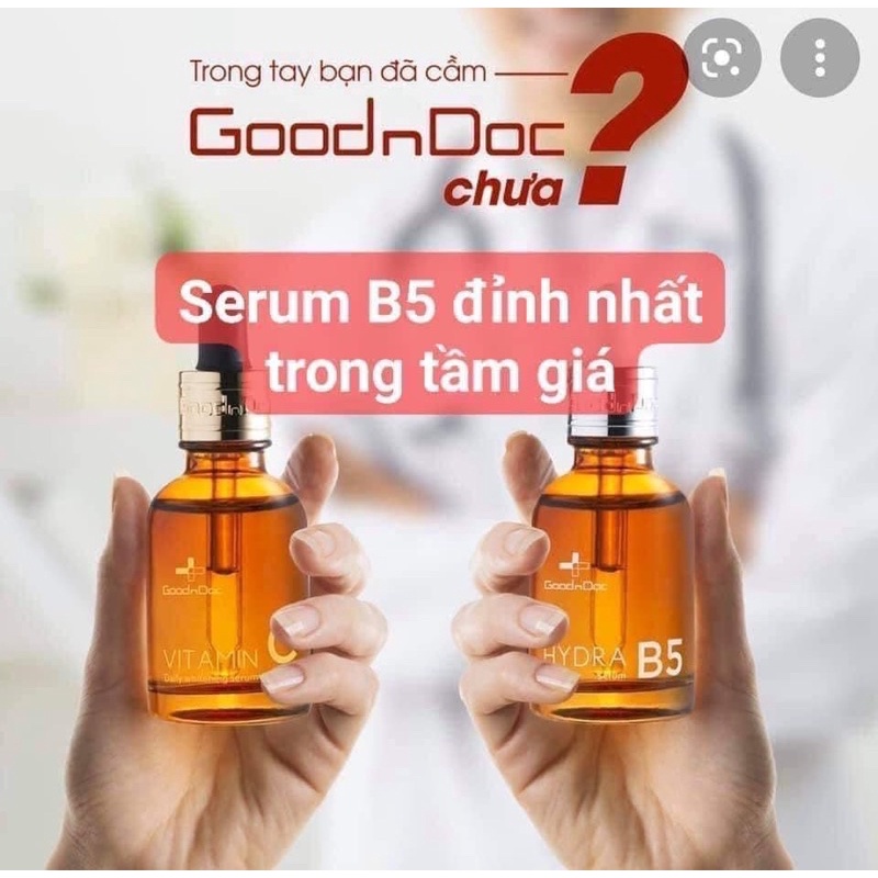 [Chính hãng] Serum Dưỡng Ẩm Phục Hồi GoodnDoc Hydra B5 / Serum Làm Sáng Da Chống Lão Hóa GoodnDoc Vitamin C