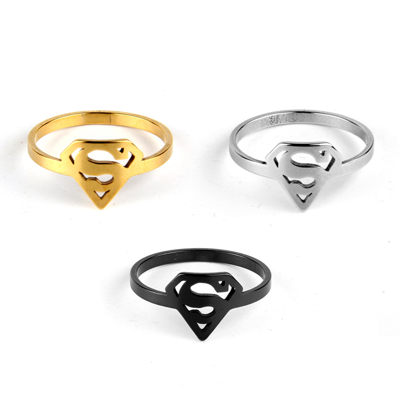 Nhẫn Thép Không Gỉ Khắc Logo Superman