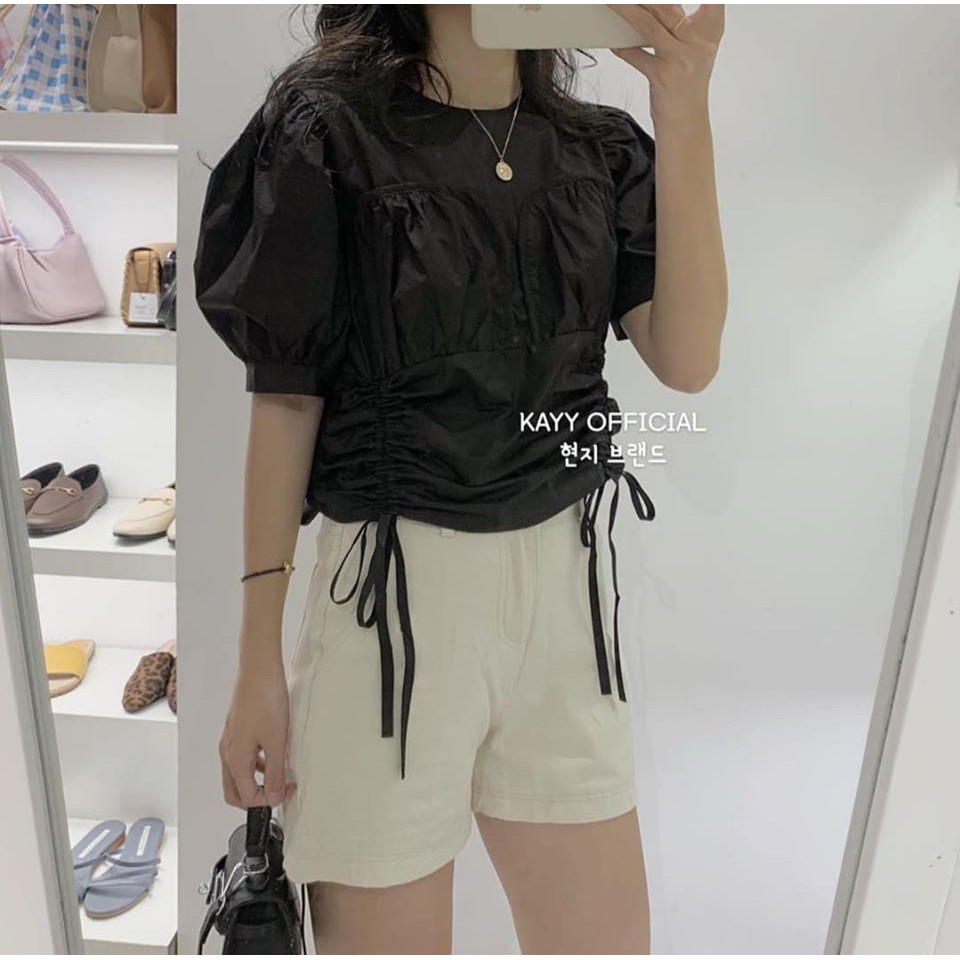 [ẢNH THẬT TRẢI SÀN] ÁO CROPTOP CHUN RÚT HAI BÊN HÔNG XINH XẮN GIÁ RẺ- MORA CROPTOP