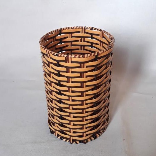 Ống đũa đơn tròn to cỡ 9 x 14cm trụ giả mây giỏ đựng giấy RE - CoLe
