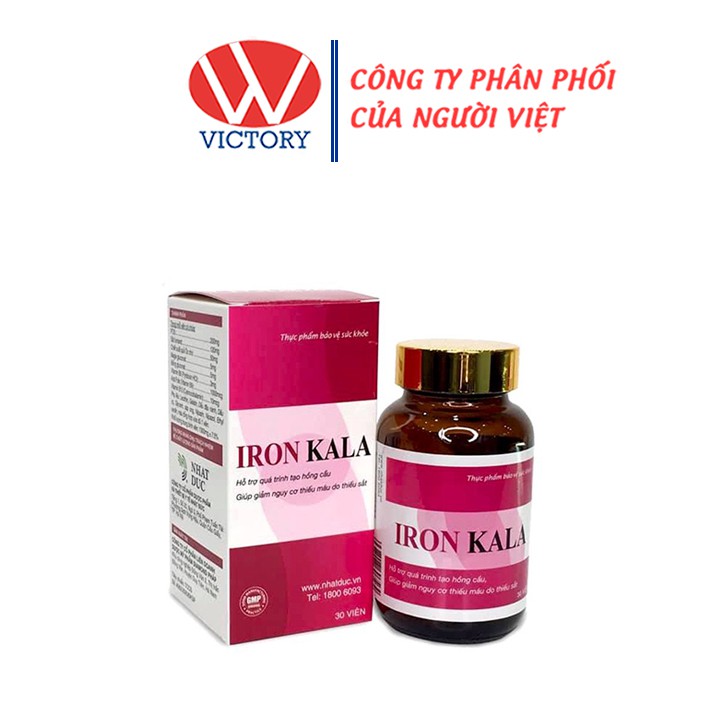 Viên Uống Iron Kala (Hộp 30 viên) - Hỗ Trợ Quá Trình Tạo Hồng Cầu Và Giảm Nguy Cơ Thiếu Máu - Victory Pharmacy