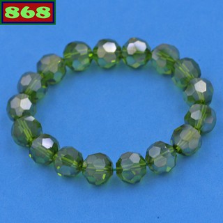 Vòng chuỗi đeo tay pha lê cắt giác xanh rêu 10 ly