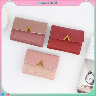 Ví ngắn cầm tay khoá chữ V kiểu dáng, Bóp nữ mini khoá V hàn quốc thời trang chất da Pu nhiều màu [BABO.STORE]
