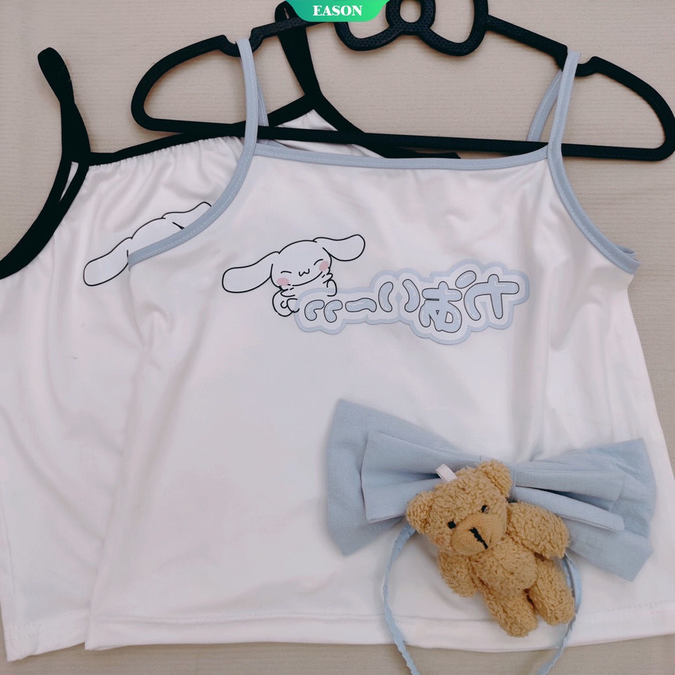 Áo Hai Dây Dáng Rộng In Họa Tiết Hoạt Hình Cinnamoroll Nhật Bản Dễ Thương Thời Trang Mùa Hè Cho Học Sinh
