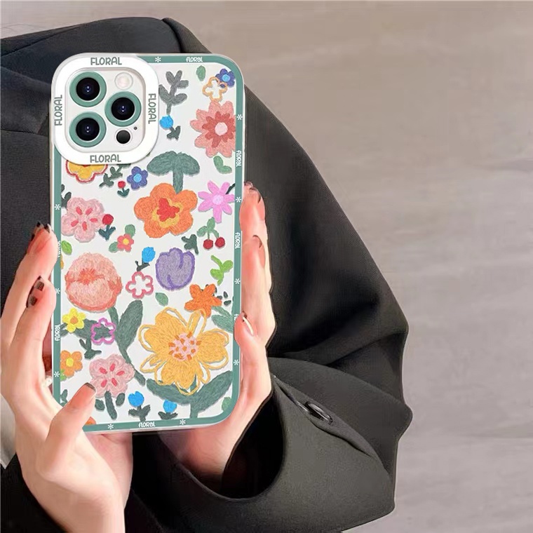 Ốp Điện Thoại Silicon Mềm Hình Hoa Cho iPhone 11 12 13 Pro Max X XR Xs Max 6 6S 8 7Plus Sự Bảo Vệ