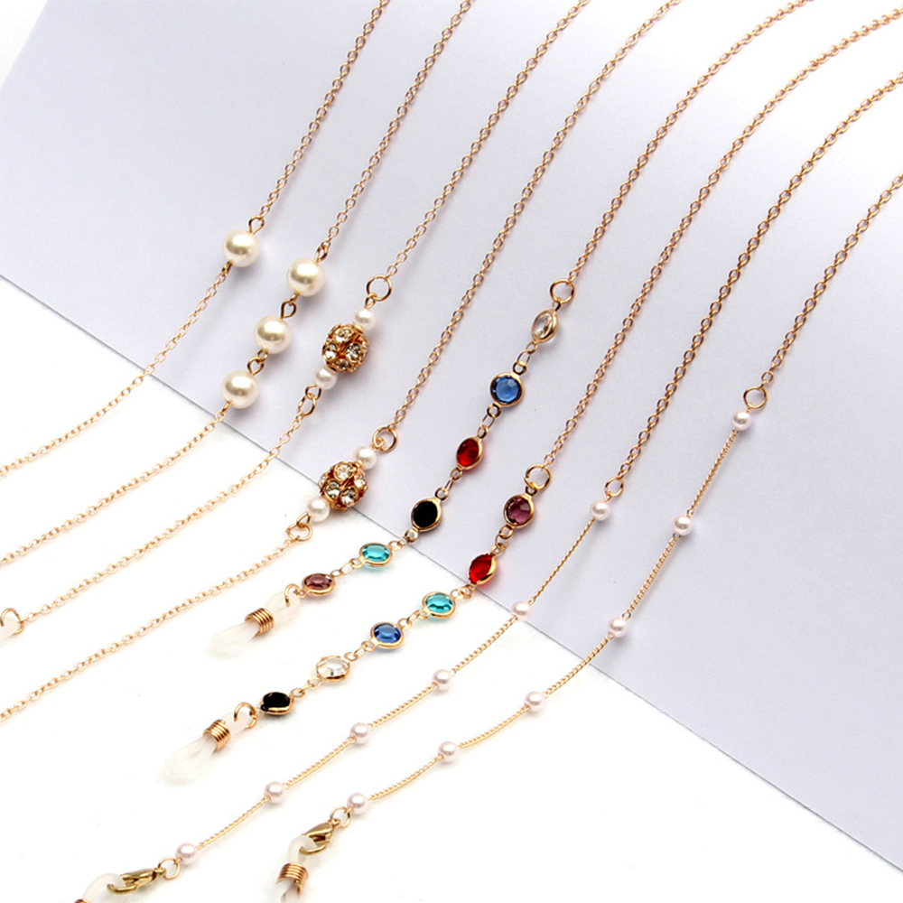 Dây đeo mắt kính đính ngọc trai giả thời trang unisex