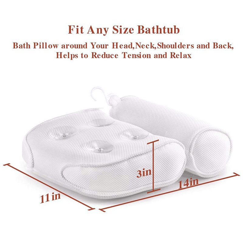 Gối Tựa Đầu Gắn Bồn Tắm Có Giác Hút Chống Trượt Cho Spa / Bồn Tắm Lưng
