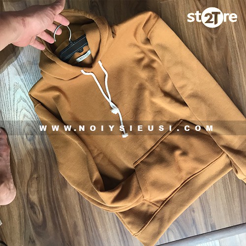 Áo hoodie unisex 2T Store H17 màu da bò - Áo khoác nỉ bông nam nón 2 lớp dày dặn chất lượng đẹp