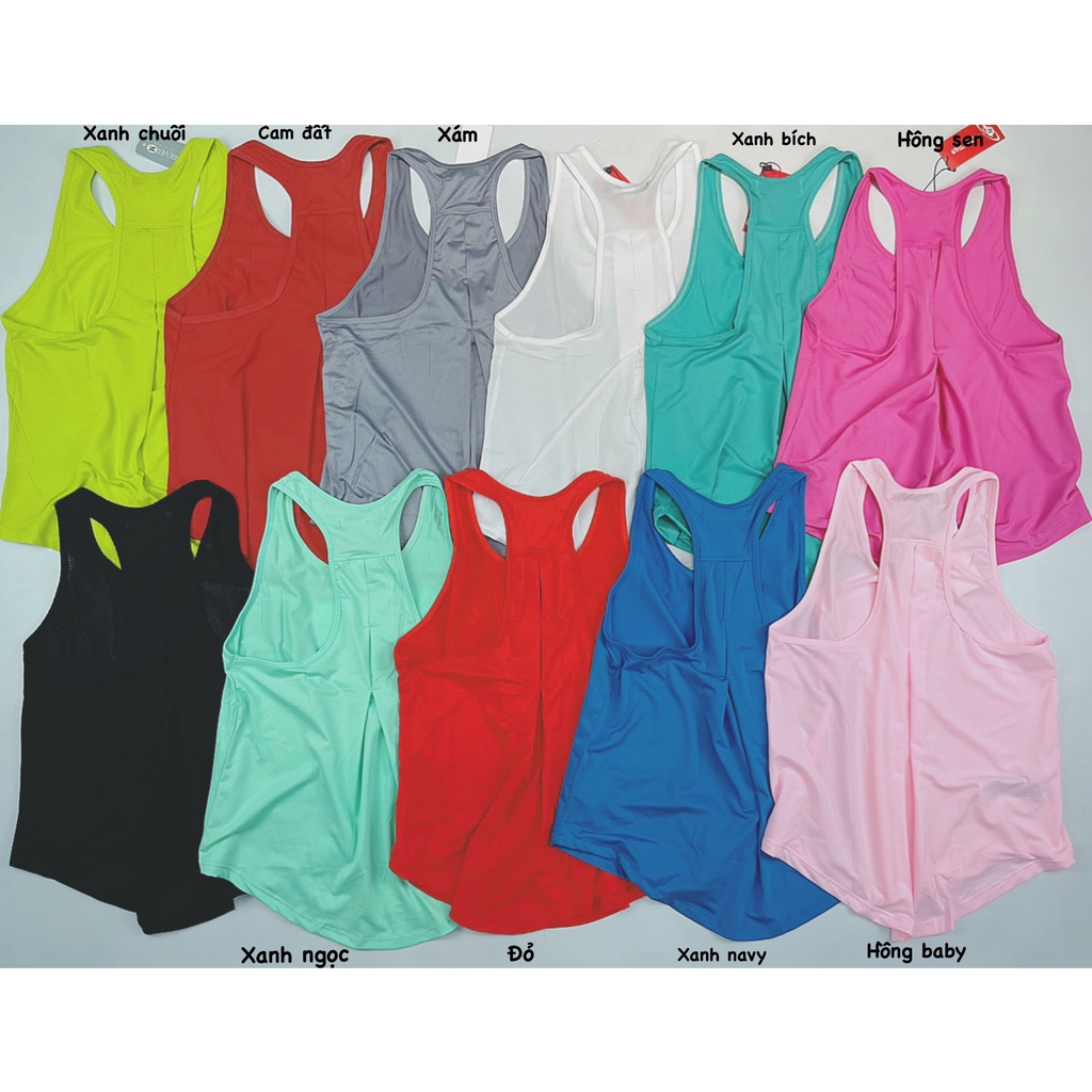 ÁO TANK LƯỚI MÈ F21 TẬP GYM KIỂU 3 LỖ MẶC NHẸ THOÁNG MÁT