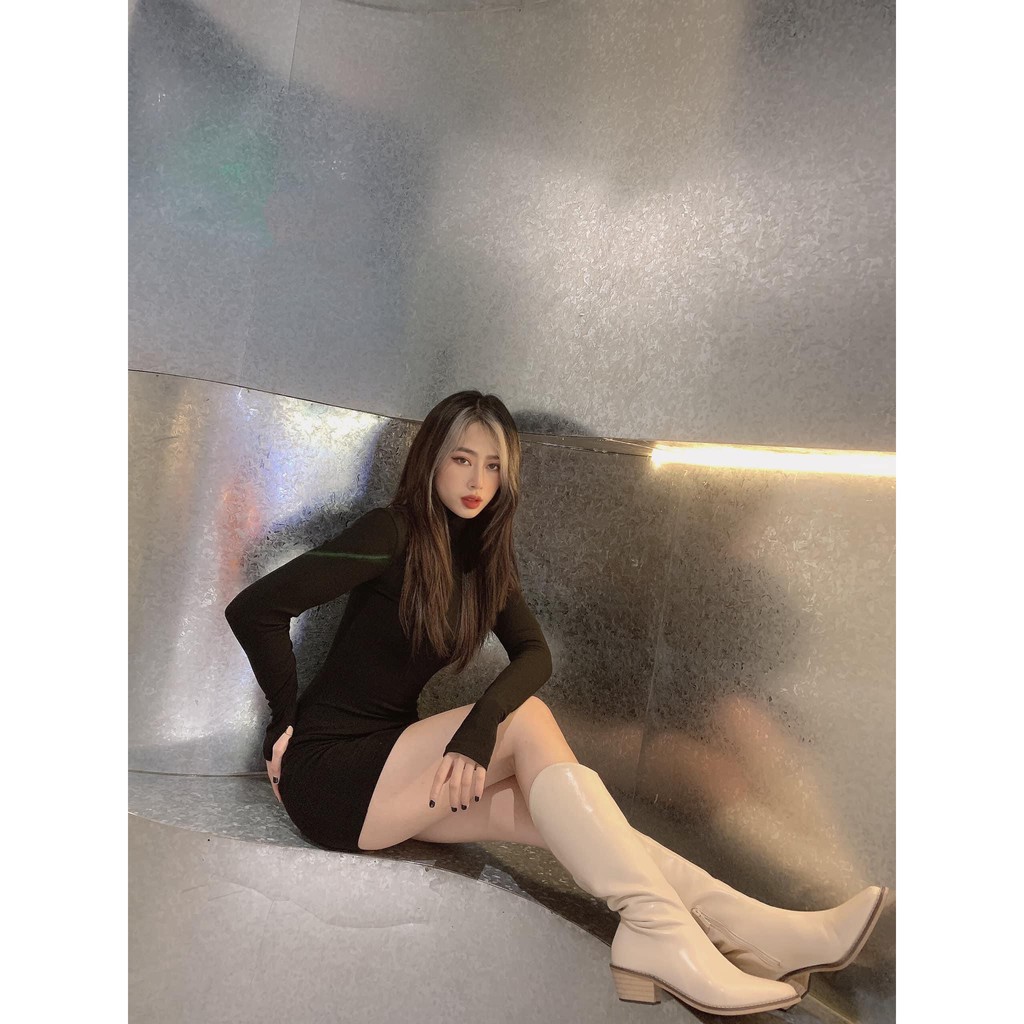 [MẪU MỚI] Đầm Body Tay Dài Cổ Lọ Thun Borip Thích Hợp Mặc Đi Tiệc Đi Làm Đi Chơi Phù Hợp Với Mọi Phong Cách | BigBuy360 - bigbuy360.vn