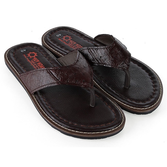 Dép nam da đà điểu Huy Hoàng da hột nhiều loại nhiều màu HP97414-15-16-18-19-20