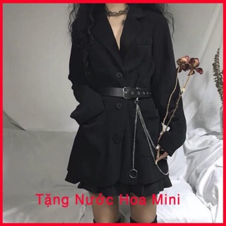 [HOT TREND] ÁO BLAZER OVERSIZE KÈM BELT XÍCH CÁ TÍNH SANG CHẢNH