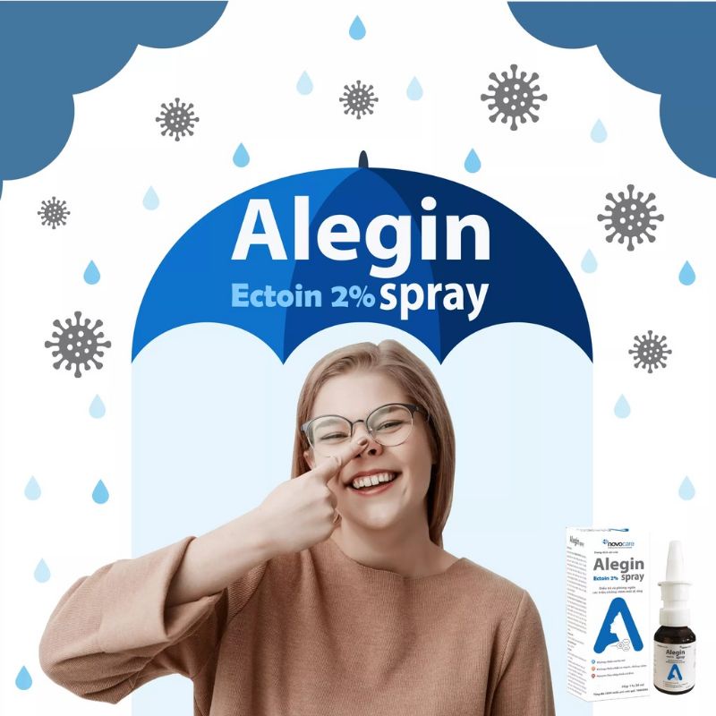 Xịt Mũi Alegin Spray Giúp Ngăn Ngừa Và Giảm Viêm Mũi Dị Ứng, An Toàn Cho Trẻ Sơ Sinh Và Phụ Nữ Có Thai 20ml