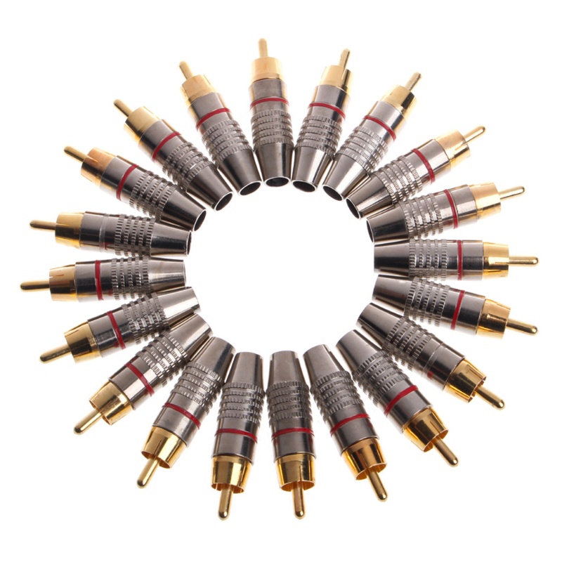 Set 20 Phích Cắm RCA o Mạ Vàng Chuyên Dụng