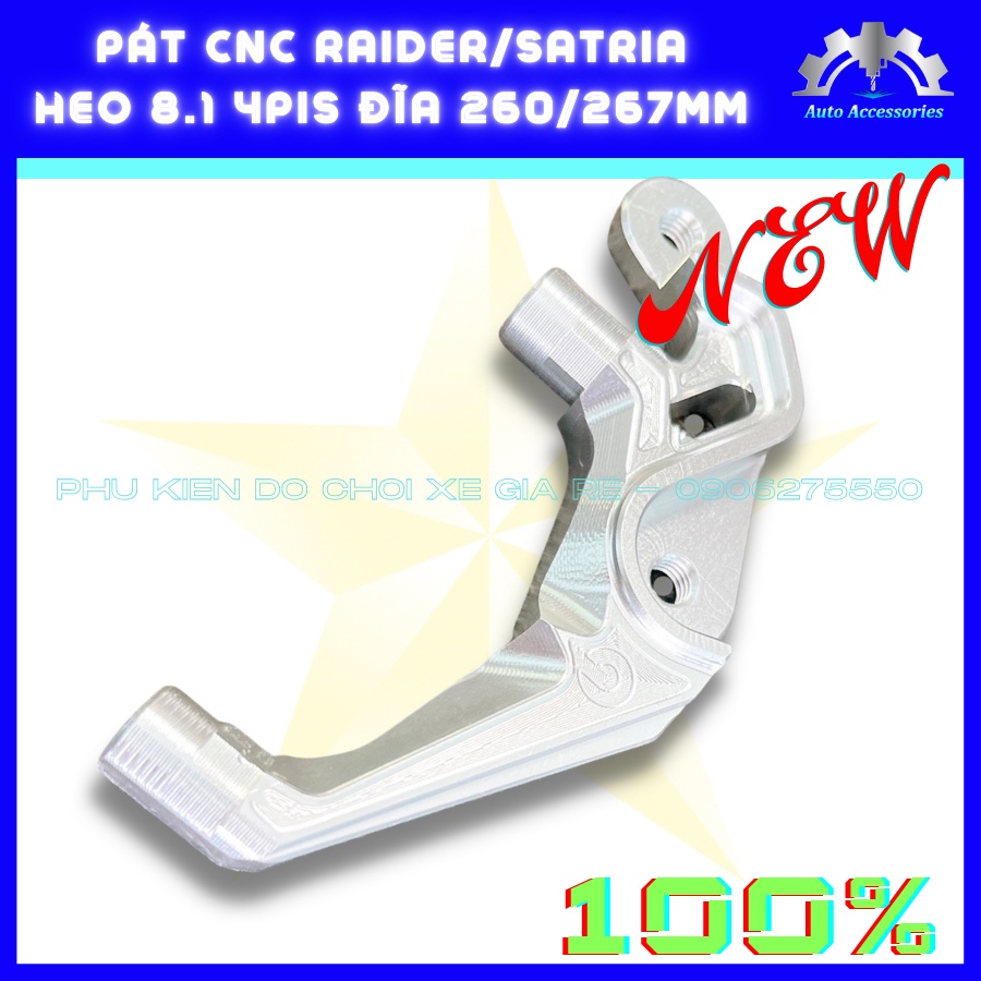PÁT CNC - Pát Trước xe RAIDER SATRIA gắn Heo Dầu 8.1 Racing 4piston đi đĩa size 260mm 267mm - CNC sắc xảo tỷ mỉ