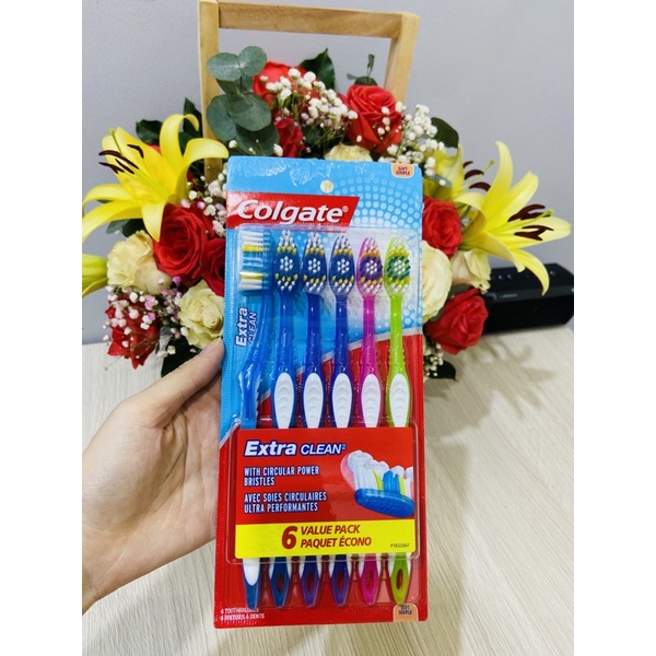 [BILL MỸ] SET 6 BÀN CHẢI COLGATE EXTRA CLEAN