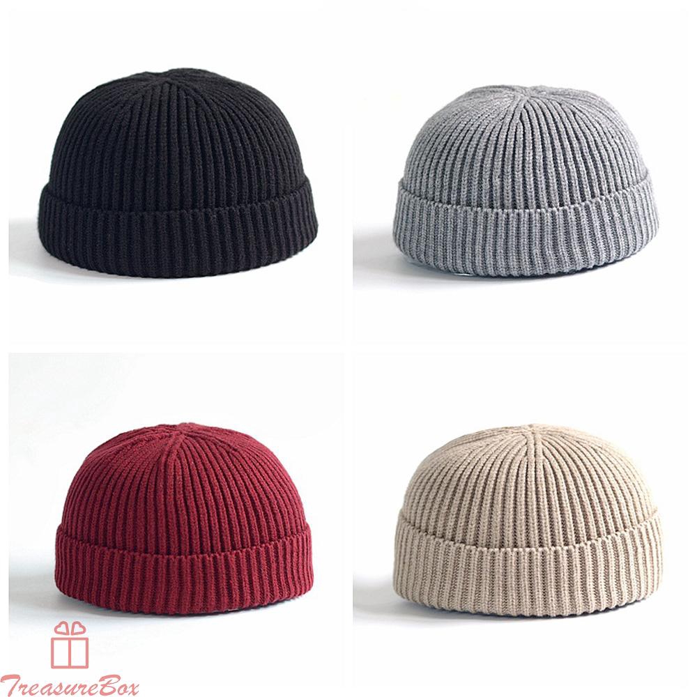 Mũ len dệt kim không viền phong cách thủy thủ cho nam nữ