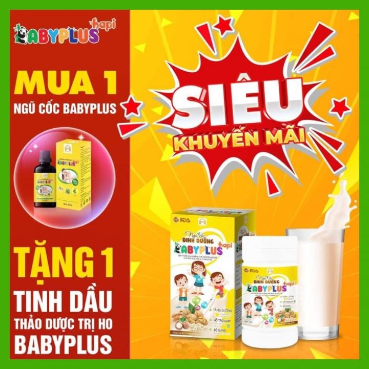- Ngũ cốc dinh dưỡng BABYPLUS giúp bé phát triển chiều cao, cân nặng, thông minh