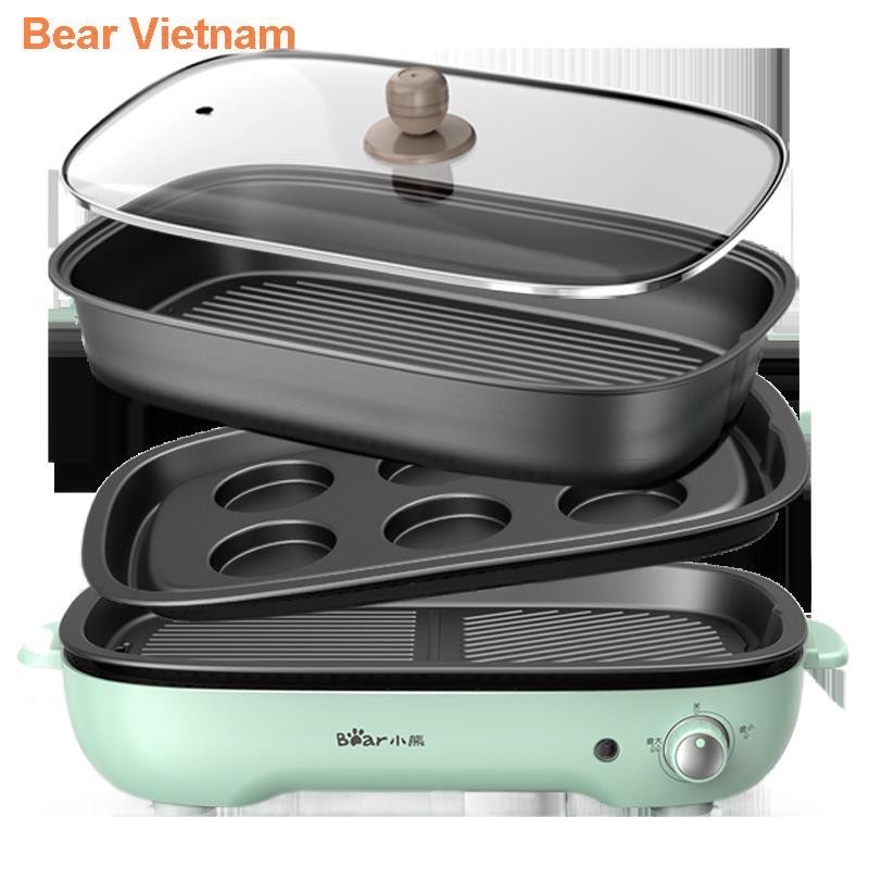 Bếp Nướng Lẩu Đa Năng Bear Có Khay Inox Dễ Dàng Tháo Rời Vệ Sinh thuận thiện cho gia đình bạn