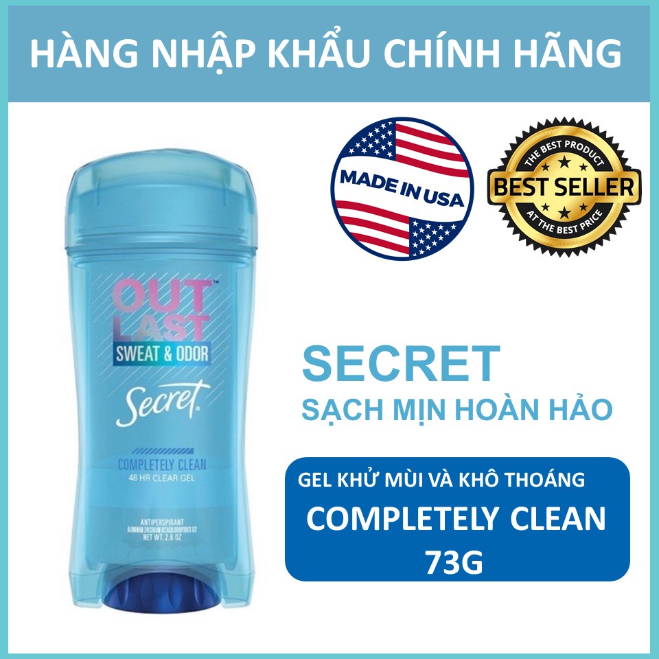 Lăn khử mùi nữ Secret Clear Gel 73g Lavender I Protecting Powder I Completely clean | BigBuy360 - bigbuy360.vn