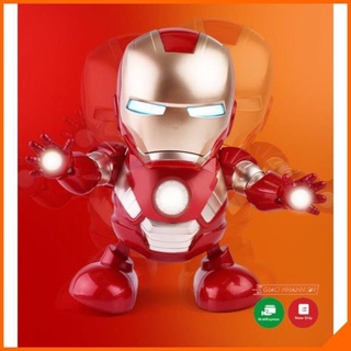 Đồ chơi Robot IronMan nhảy múa theo nhạc có đèn LED size lớn nhựa ABS an toàn cho sức khỏe của bé