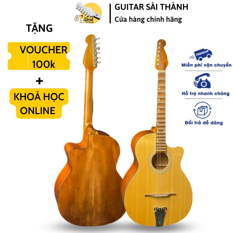 Đàn Ghita Vọng Cổ Phím Lõm Mã ST-VC02 Gỗ Bắc Phi Nguyên Tấm Chính Hãng ST.Real Guitar Sài Thành