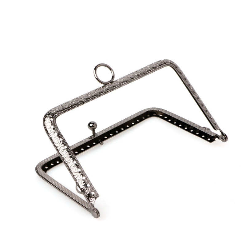 Khung tay cầm cho túi xách bằng kim loại có khóa cài kích thước 13.8cm