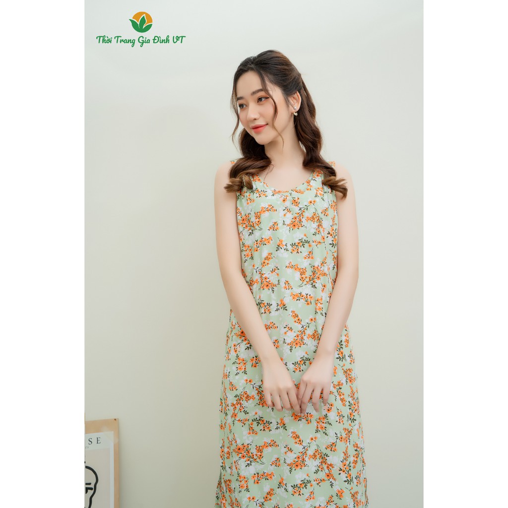 Váy lanh hoa nữ sát nách V02.2109 - Thời Trang Gia Đình VT | BigBuy360 - bigbuy360.vn