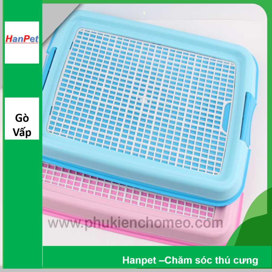 Hanpet.GV- 1025- Khay vệ sinh chữ nhật dẹt (- 4711546) khay vệ sinh chó mèo cải tiến